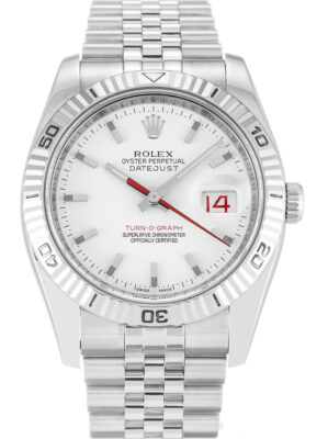 Replica Rolex Datejust Turn-O-Graph 36mm White Dial 116264-2 photo review