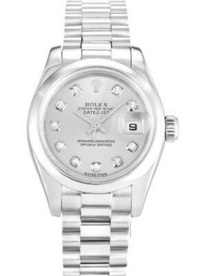 Replica Rolex Lady-Datejust 26mm Silver Dial 179166 photo review