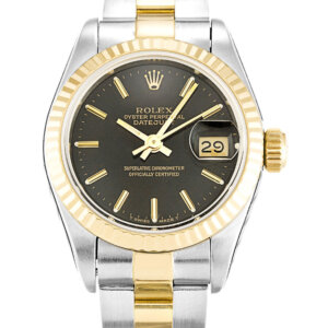 Rolex Lady-Datejust 26mm Zwarte Wijzerplaat 69173
