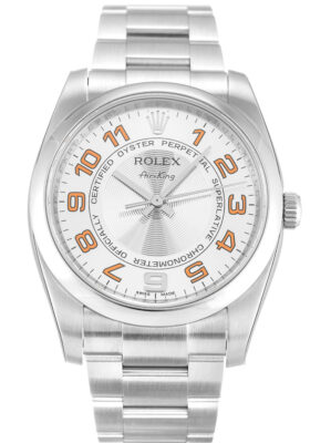 Replica Rolex Air-King 34mm Silver Dial 114200 photo review