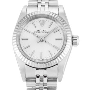 Rolex Oyster Perpetual Lady 26mm Zilveren Wijzerplaat 76094