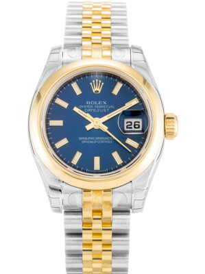 Replica Rolex Lady-Datejust 26mm Blue Dial 179163 photo review