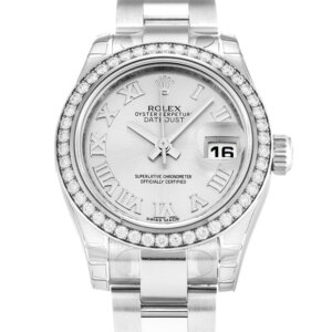 Rolex Lady-Datejust 26mm Zilveren Wijzerplaat 179384