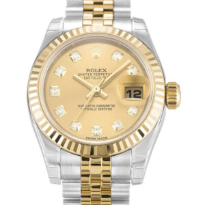 Rolex Lady-Datejust 26 mm champagnekleurige wijzerplaat 179173-2