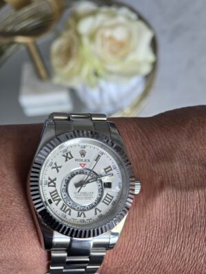 Replica Rolex Sky-Dweller 42mm Silver Dial 326939 photo review