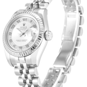 Rolex Lady-Datejust 26mm Zilveren Wijzerplaat 179174
