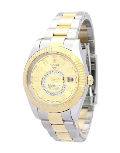 Replica Rolex Sky-Dweller 42mm Gold Dial 326938 photo review