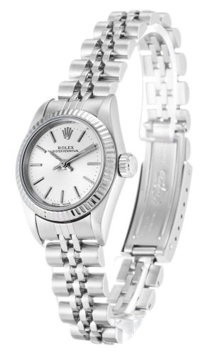 Replica Rolex Oyster Perpetual Lady 24mm Silver Dial 67194 photo review