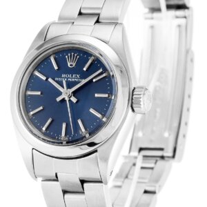 Rolex Oyster Perpetual Lady 26 mm blauwe wijzerplaat 6718