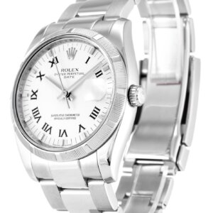 Rolex Oyster Perpetual Date 34 mm witte wijzerplaat 115210