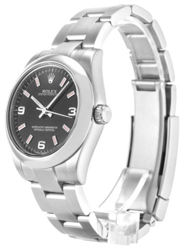 Replica Rolex Oyster Perpetual Lady 31mm Black Dial 177200 photo review