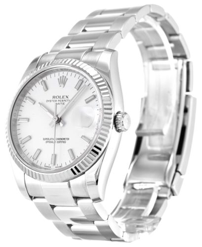 Replica Rolex Oyster Perpetual Date 34mm White Dial 115234 photo review