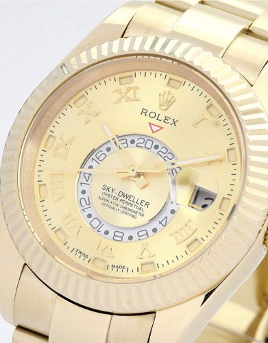 Replica Rolex Sky-Dweller 42mm Champagne Dial 326938 photo review