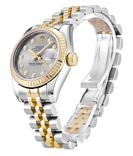Replica Rolex Lady-Datejust 26mm Silver Dial 179173 photo review