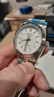 Replica Rolex Air-King 34mm Silver Dial 5500 photo review