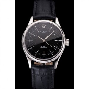 Superclone Rolex Cellini 38mm Zwarte Wijzerplaat REP016809