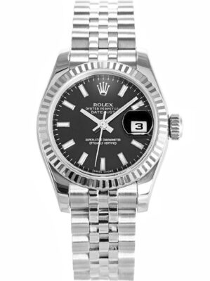 Replica Rolex Datejust 26mm Black Dial 179174 photo review