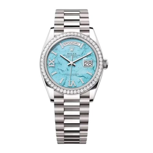 Replica Rolex Day-Date 36 mm Turquoise Dial 128349RBR photo review