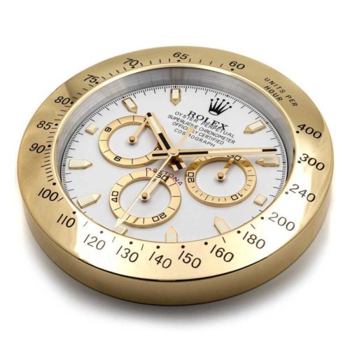 Replica ROLEX WALL CLOCK – DAYTONA GOLD/WHITE DIAL photo review