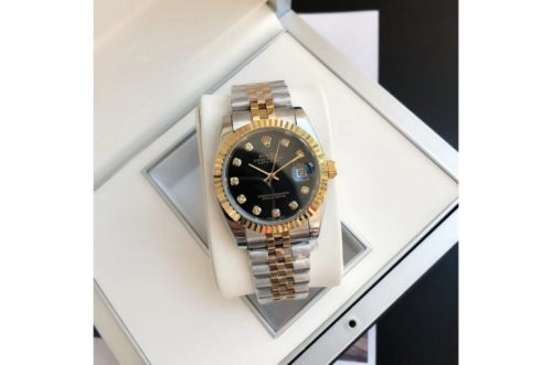 Replica Rolex Datejust 36/28mm RG/SS Jub Black/Dia photo review