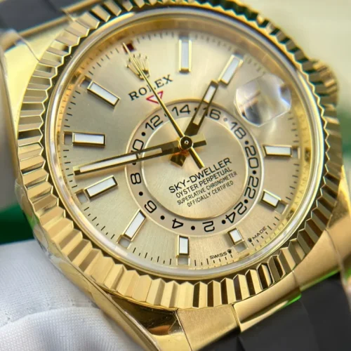 Replica Rolex Sky-Dweller 42mm Champagne Dial 326238 photo review