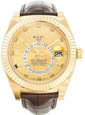 Replica Rolex Sky-Dweller 42mm Gold Dial 326138 photo review