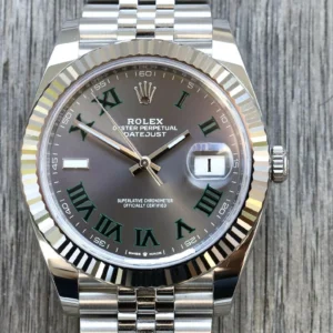 Superclone Rolex Datejust 41mm Rhodium Dial 126334 “Wimbledon” Flutted / Jubilee