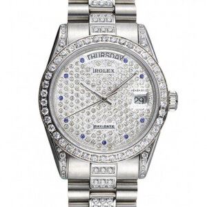 Superclone Rolex Day-Date 37mm met diamanten wijzerplaat 621612