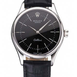 Superclone Rolex Cellini 38mm Zwarte Wijzerplaat REP016809