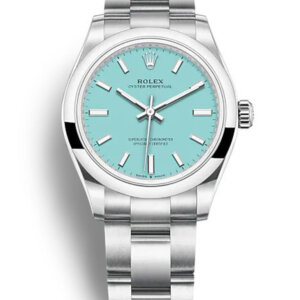 Rolex Oyster Perpetual Lady 31 mm Tiffany Blue wijzerplaat 277200