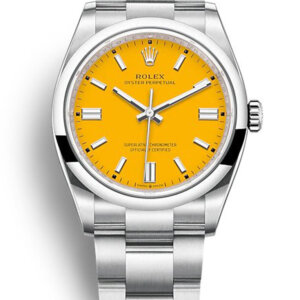 Rolex Oyster Perpetual Lady 36 mm gele wijzerplaat 126000