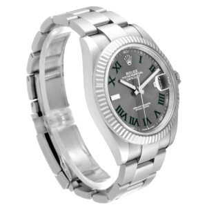Superclone Rolex Datejust 41 mm Cadran rhodié 126334 “ Wimbledon ” Flutted / Oyster