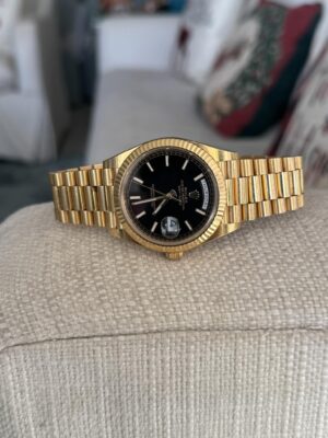 Replica Rolex Day-Date 36mm Black Dial 18038 photo review