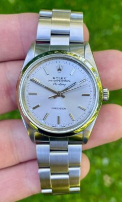 Replica Rolex Air-King 34mm Silver Dial 14000M photo review