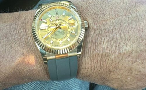 Replica Rolex Sky-Dweller 42mm Champagne Dial 326238 photo review