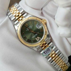 Replica Rolex Datejust Olive Green Roman Diamond Dial 126233-0025 36 mm