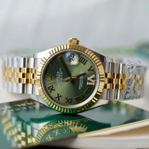 Replica Rolex Datejust Olive Green Roman Diamond Dial 126233-0025 36 mm