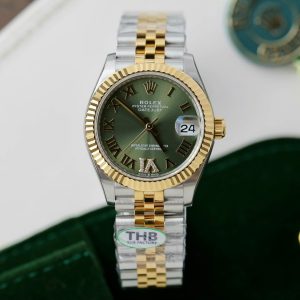 Vista alternativa de Replica Rolex Datejust Olive Green Roman Diamond Dial 126233-0025 36 mm