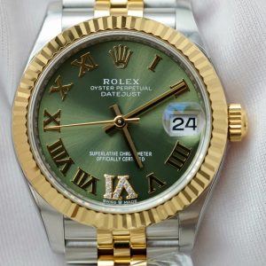 Replica Rolex Datejust Olive Green Roman Diamond Dial 126233-0025 36 mm