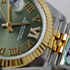 Replica Rolex Datejust Olive Green Roman Diamond Dial 126233-0025 36 mm
