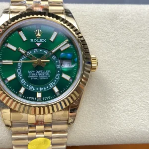 Alternatieve kijk op Replica Rolex Sky-Dweller Green Dial 336938 (Jubilee)