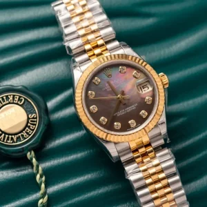 Replica Rolex Datejust Black Mother of Pearl Diamond Dial 278273-0024 31 mm