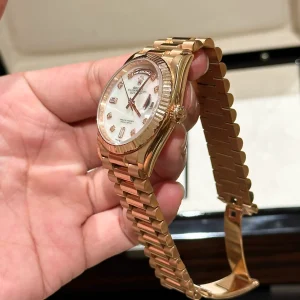 Superclone Rolex Day-Date White Mother-of-Pearl Diamond Dial 128235-0029 36 mm