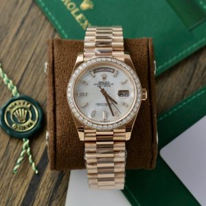 Alternatieve kijk op Superclone Rolex Day-Date White Mother-of-Pearl Diamond Dial 128395tbr-0026 36 mm