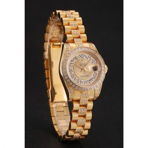 Autre point de vue sur Superclone Rolex Datejust Gold Dial 1453953 21 mm