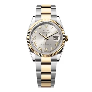 Replica Rolex Datejust Silver Roman Diamond Dial 126233-0032 36 mm