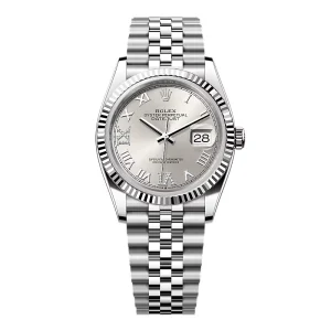 Replica Rolex Datejust Silver Roman Diamond Dial 126234-0029 36 mm