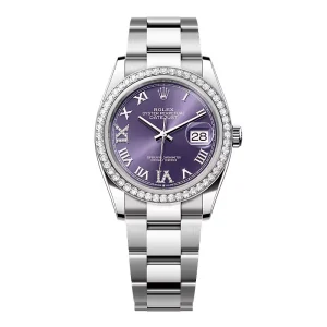 Replica Rolex Datejust Aubergine Roman Diamond Dial 126284RBR-0014 36 mm