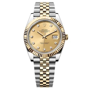 Replica Rolex Datejust Champagne Diamond Dial 126333-0012 41 mm