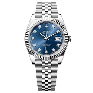 Replica Rolex Datejust Bright Blue Diamond Dial 126334-0016 41 mm